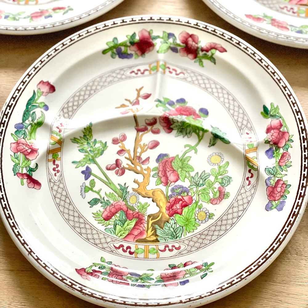 Vintage booths Indian tree divided plates 10 5/8”